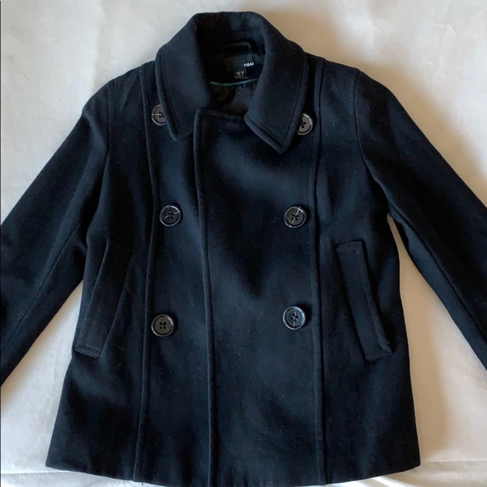 Black H&M Pea coat size 6